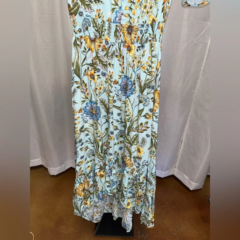 ABEL THE LABEL blue floral high low dress | size medium - Picture 3 of 8